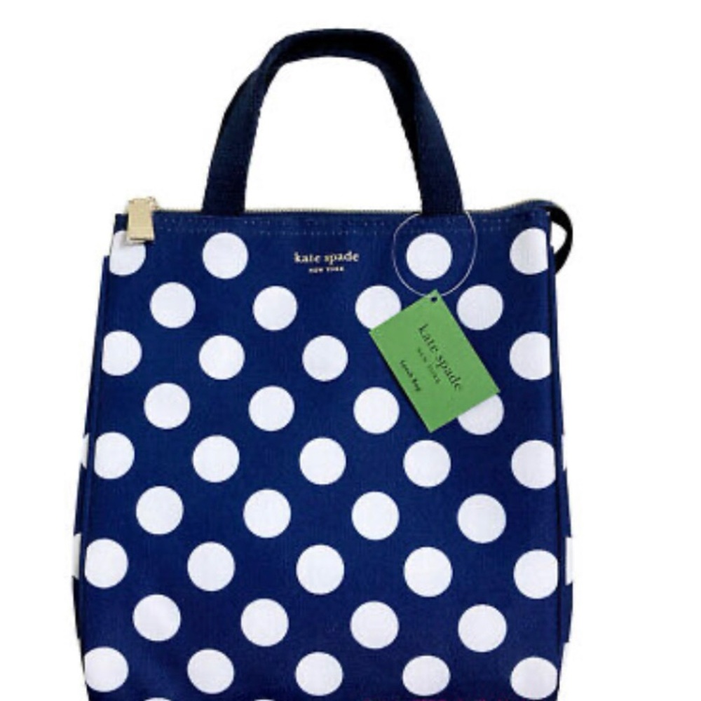 Kate Spade New York Navy Jumbo Dot Lunch Bag (NWT)